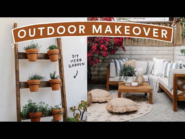 DIY OUTDOOR PATIO MAKEOVER - Extreme Backyard Transformation!