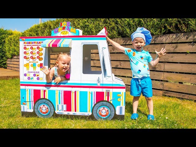 Gaby and Alex pretend Play with ICE CREAM TRUCK KIDS TOY