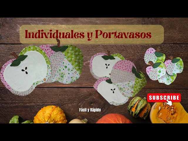 Como hacer INDIVIDUALES y PORTAVASOS manzana🍎