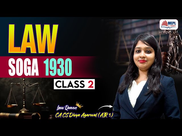 SOGA 1930 - Class 2 | For CA/CS/CMA Foundation/Inter By Divya Agarwal Mam | MEPL Classes