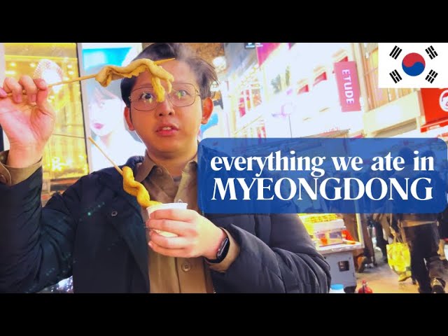 MYEONGDONG and everything we ate (mini-vlog) • RJ Tries to Travel