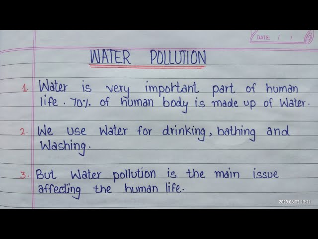 15 lines on water pollution | essay on water pollution in english