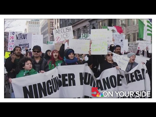 Hundreds march in downtown St. Louis, protesting Trump's immigration policies