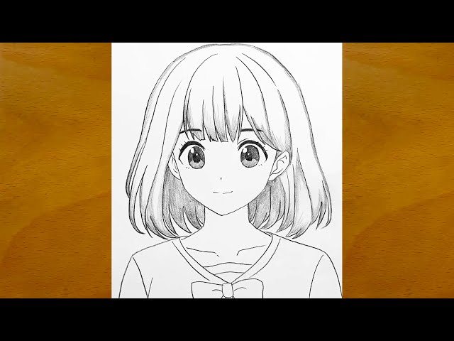 How to Draw a Cute Anime Girl Step by Step || Easy Anime Sketch || Pencil Drawing