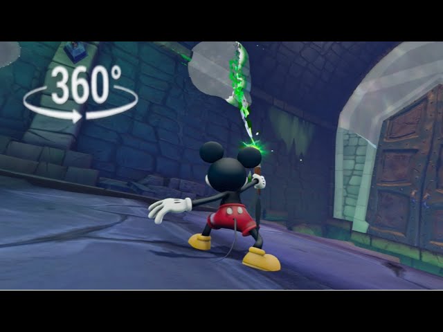 360° VR | Epic Mickey Rebrushed Gameplay in 360 Video | See Mickey Explores Dark Beauty Castle