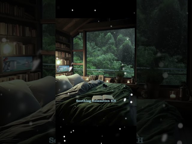 Rain Sounds for Sleeping - Sound of Heavy Rainstorm & Thunder in the Misty Forest At Night #relaxing