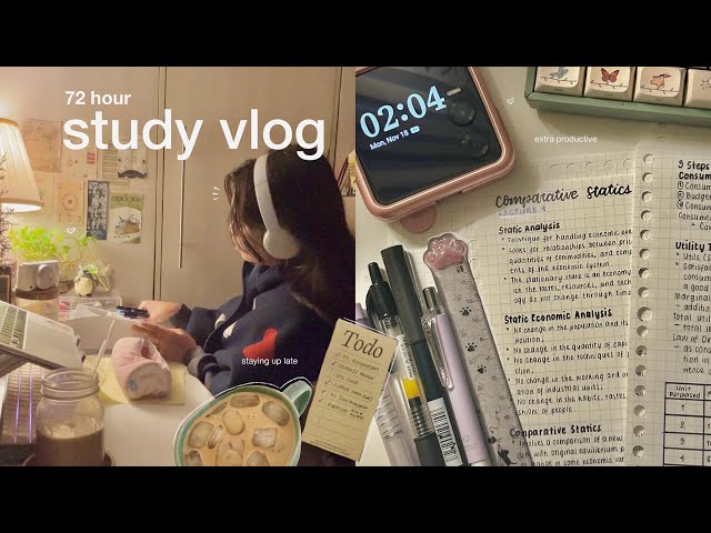 productive uni vlog 📚 72 hours, staying up late, note-taking ft. lots of coffee