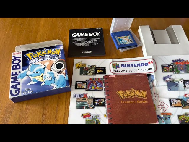 Nostalgamer 4K Unboxing Pokemon Blue Version On Nintendo Game Boy GB UK PAL