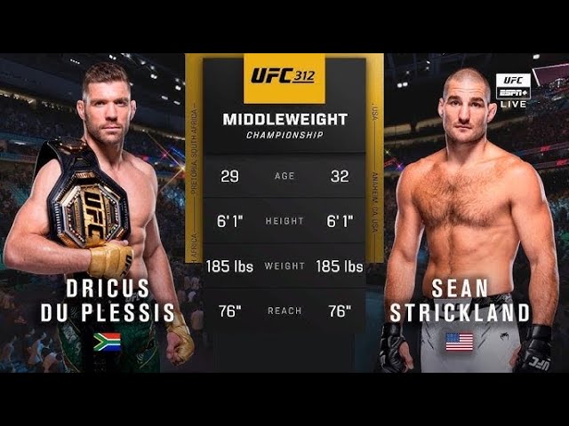 UFC 312 - Dricus Du Plessis vs Sean Strickland - Middleweight Championship Bout