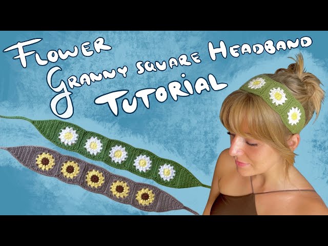 Crochet Flower Granny Square Headband - Easy Tutorial