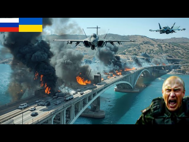 5 minutes ago! US F-16 drops 7-ton bomb on Crimean bridge with 7,000 Russian troops - ARMA 3