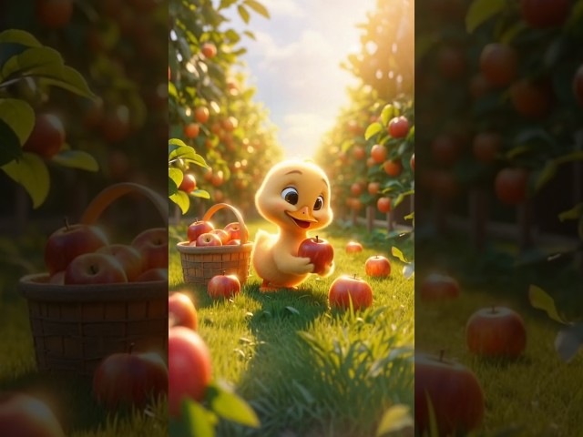 Cute Duckling has grown Healthy Apples 🍏🍏🍏