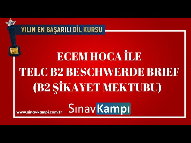 TEL﻿C B2 BESCHWERDE BRIEF (B2 ŞİKAYET MEKTUBU) I ECEM HOCA