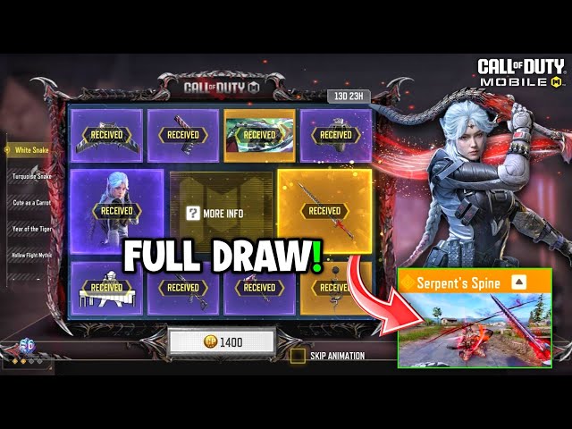 Buying New Legendary Serpent's Spine in CODM | WHITE SNAKE Draw Cod Mobile