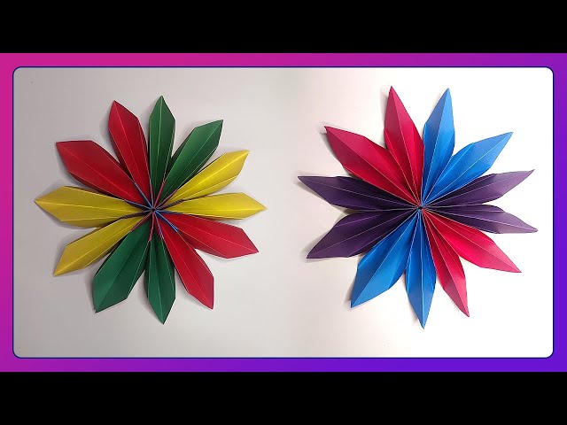 DIY Reversible Flower Wall Decor with Paper Origami #wallhanging #diy #decoration