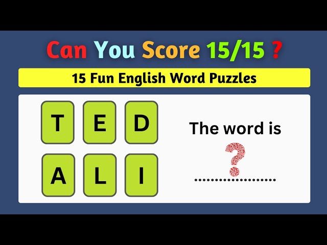 English Words Puzzle: Crack Words, Build Skills!