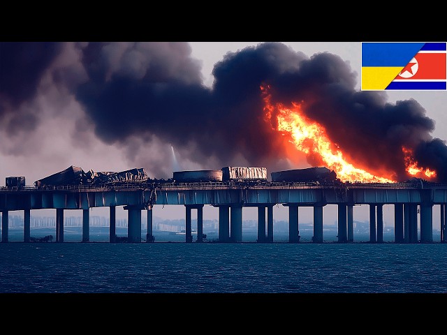 4 MINUTES AGO! Ukrainian Precision Strike DESTROYS Crimean Bridge Carrying North Korean Elite Troops