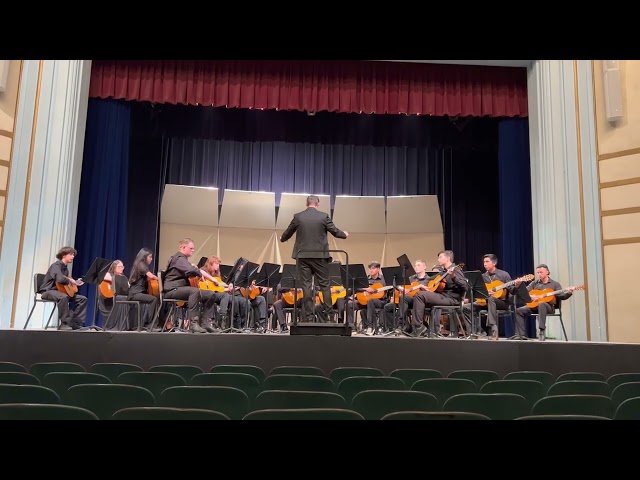 "Ainsty Suite: Stutton Stomp" by Andrew Forrest performed by Farmersville High School Guitarists