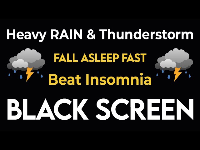 🔴 Heavy Rain & Thunder Sounds 24/7 - Deep Sleep | Thunderstorm for Sleeping - Relax Melody Rain #43