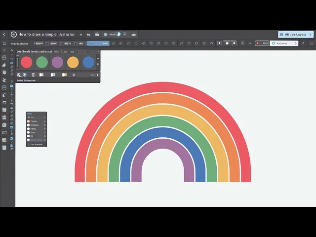 How To Draw A Simple Rainbow In Adobe Illustrator #Rainbow #icondesign #illustrator #grafixtube