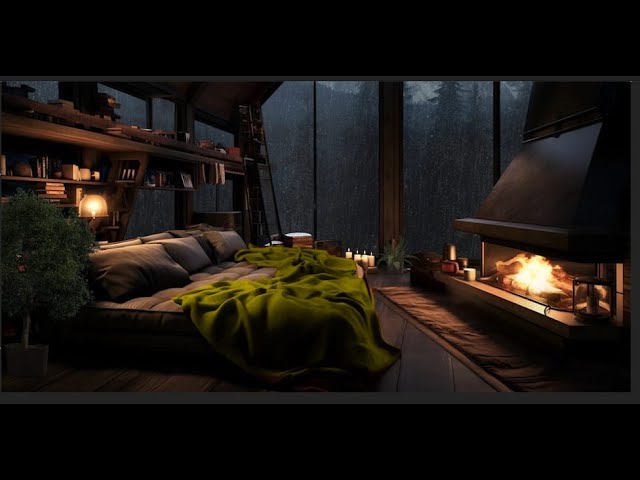 Cozy Rain and Fireplace Ambiance | Relax and Unwind