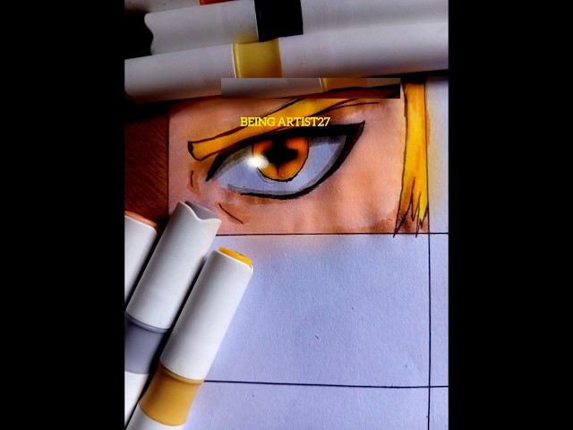 Drawing Naruto eye 👀 ||new sketch eye challenge#naruto #art #anime #glowart #viralvideo#ohuhumarkers