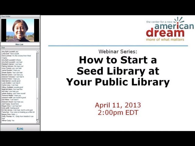 Webinar Recording: How to Start a Seed Library