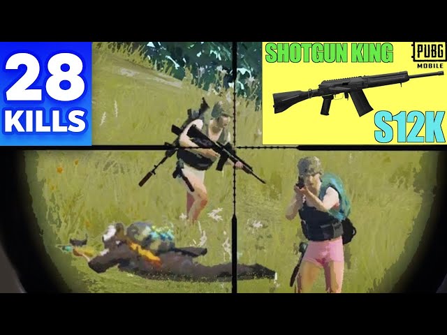 WATCH THIS IF YOU LOVE SHOTGUN ( S12K ) | 28 KILLS | BEST SENSITIVITY SETTINGS | PUBG MOBILE