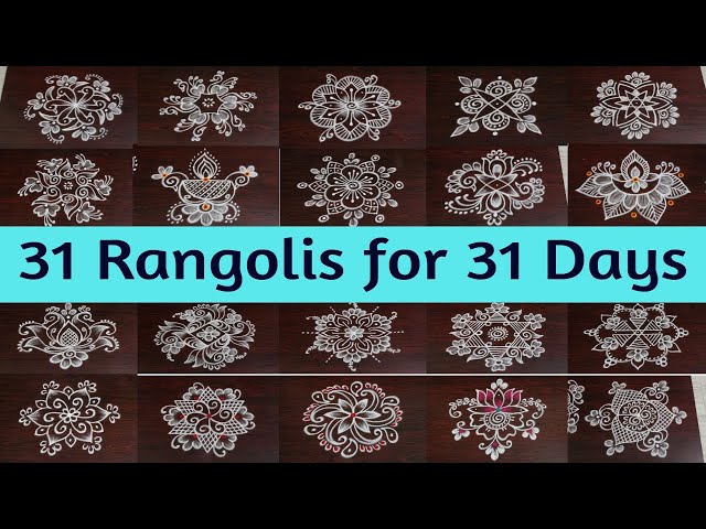 31 Rangolis for 31 Days🌺3x2 dots Muggulu Collection🌺Easy Daily Kolam🌺RangRangoli Krishnaveni