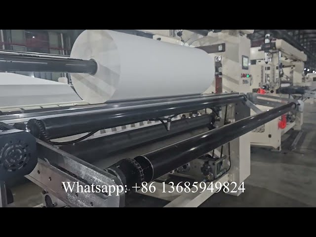 No embossing 500mm diameter jumbo towel roll rewinding slitting machine