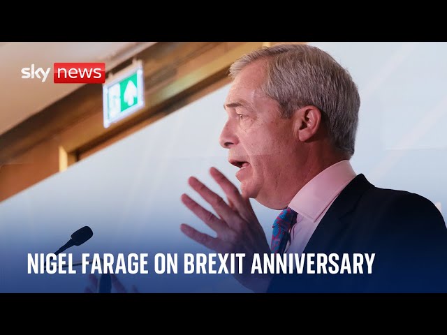 Brexit anniversary: Reform leader Nigel Farage holds a rally