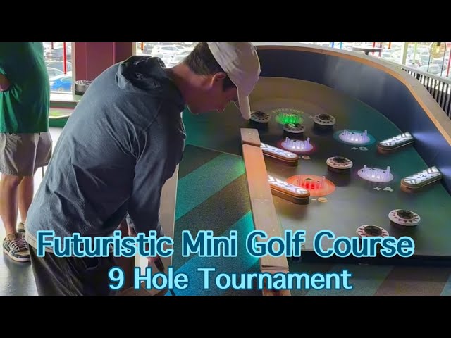 Futuristic Mini Golf Course at Puttshack - 9 Hole Tournament (MUST WATCH)