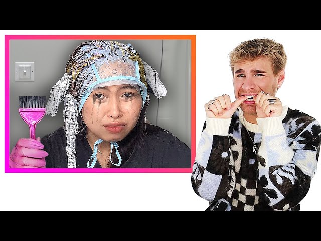 Hairdresser Reacts To DIY Bleach Highlights GONE WRONG