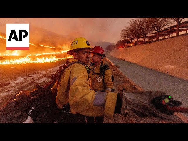 Firefighting helicopters battle Palisades Fire in Los Angeles