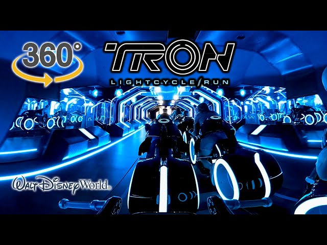 VR360 5K TRON Lightcycle Run Roller Coaster On Ride POV with Queue Walt Disney World 2023 03 23