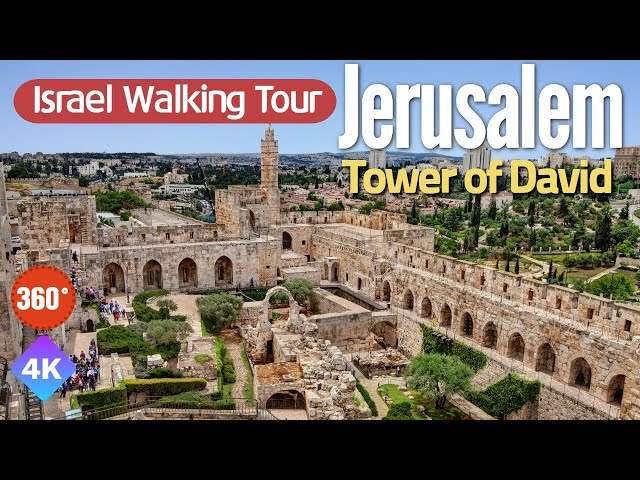 Tower of David, Jaffa Gate,  Museum street In Jerusalem, Israel. - 4K 360VR [Israel Walking Tour]