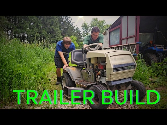 Building a trailer from a scrap lawn mower.