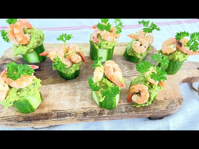 Shrimps and Avocado Cucumber salad easy shrimp salad recipe