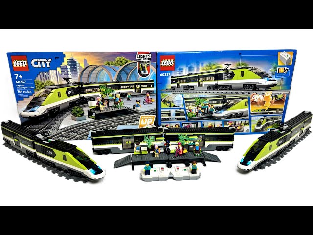 4K MOC Light Brick in Lego City #60337 Express Passenger Train Unboxing Speed Build Powered UP RC