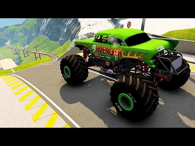 Crazy Avenger Monster Truck Stunts & Jumps in BeamNG Drive Gameplay!