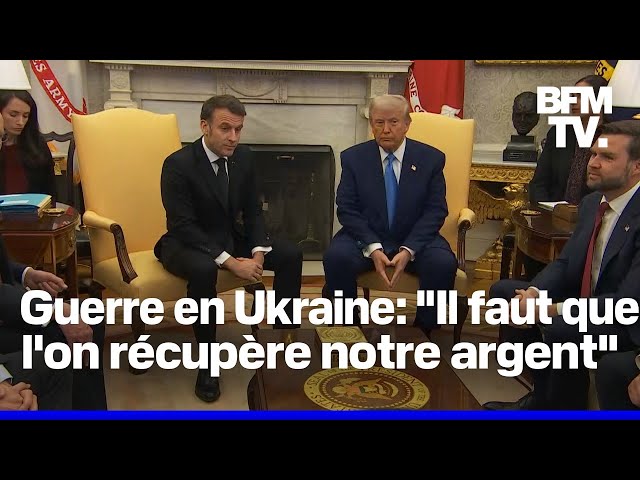 Guerre en Ukraine: Emmanuel Macron et Donald Trump répondent aux journalistes depuis le bureau ovale