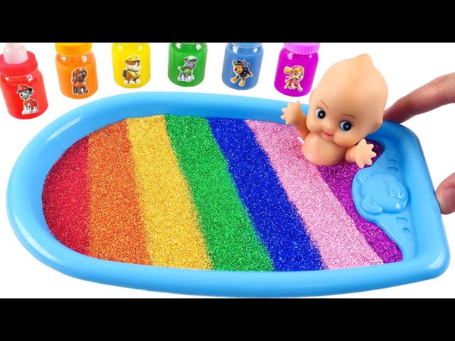 Satisfying Video l How to Make Rainbow Bathtubs into Mixing Slime with Glitter Pool Cutting ASMR #15