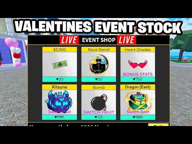 Blox Fruits Event Stock Live 24/7 - Valentines Event