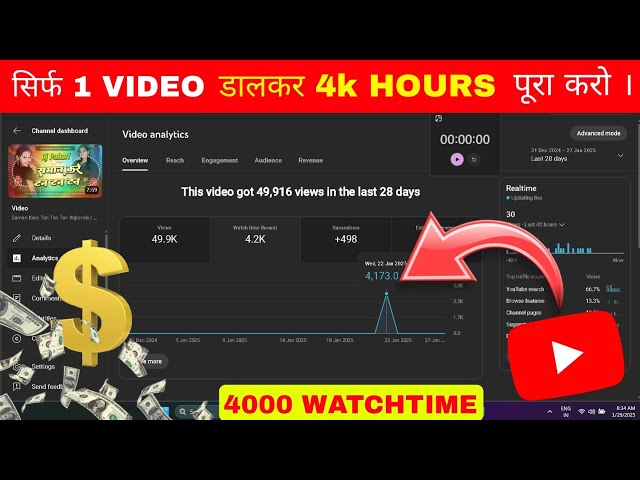 watch time kaise badhaye | how to complete 4000 hours watch time | watch time kaise complete kare