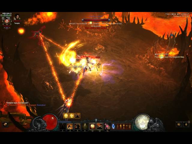 Diablo 3 RoS : Focus Restraint Golden Flense 2h Flail Sweep Attack Crusader