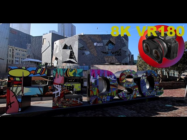 8K VR180 FEDERATION SQUARE in MELBOURNE VICTORIA a relaxing look in 3D (Travel Videos/ASMR/Music)