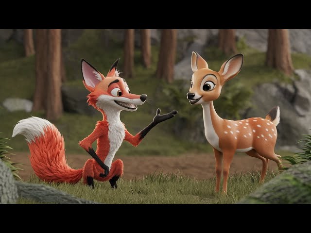 Story Of "The Fox and the Deer" #moralstories #fairytales #bedtimestory