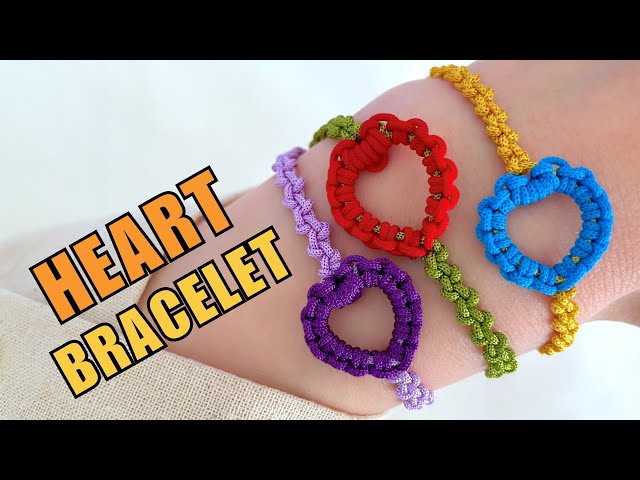 ❤️ Quick & Easy Macrame Bracelet You’ll Love! | DIY Heart Macrame Bracelet Tutorial!