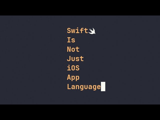 Swift is NOT (just) an iOS App language