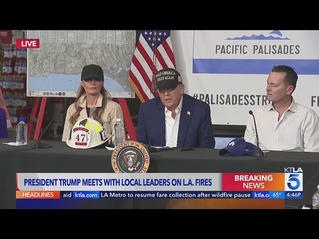 President Trump discusses wildfire recovery efforts with L.A. area leaders